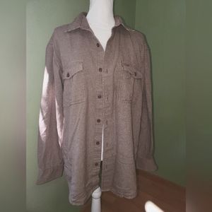 Orvis large plaid long sleeve button down. Brown.